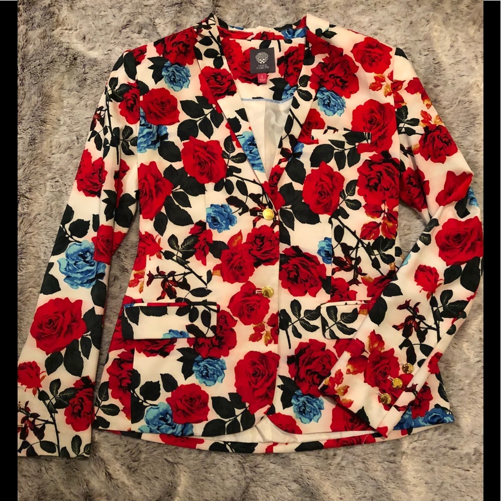 Vince Camuto Rose Print Blazer